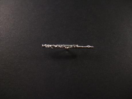 Dwarsfluit blaasinstrument zilverkleurig